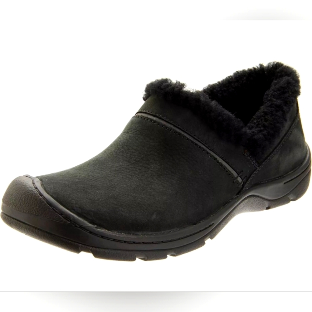 KEEN Women's Size 6.5 Crested‎ Butte Black Sherpa Lined Slip On Shoes Casual GUC